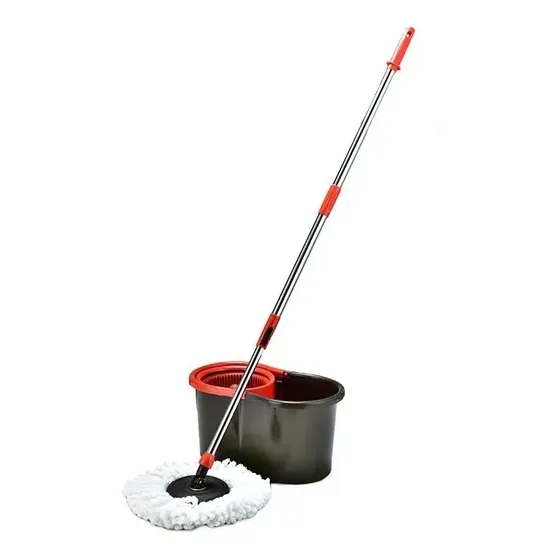 Mop Giratório inox C/ Cesto P/ Limpeza Geral Esfregão grande