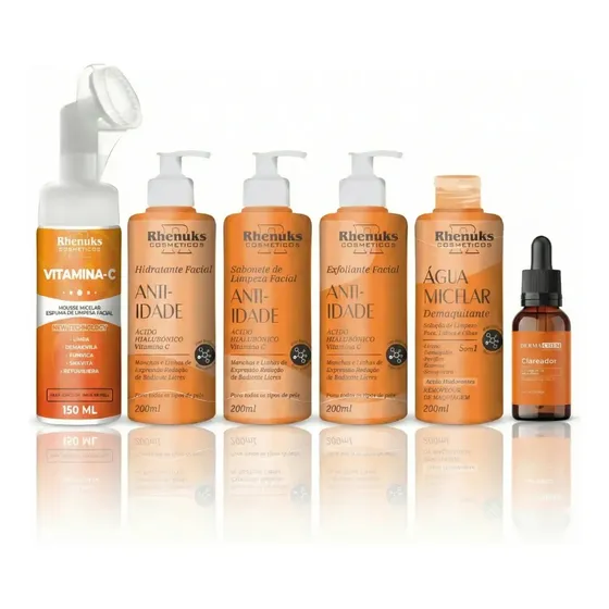 Kit Skincare Anti-idade + Mousse + Sérum Clareador Dermachem