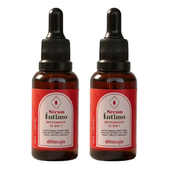 Kit 2x Sérum Íntimo Restaurador 12 em 1 - Dita Cuja | 30mL | Hidrata, Melhora Firmeza e Elasticidade da Pele Íntima