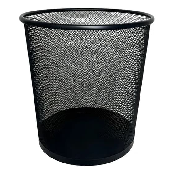 Lixeira Metal Aramado Telada Cesto De Lixo Escritório 12l Cor Preto