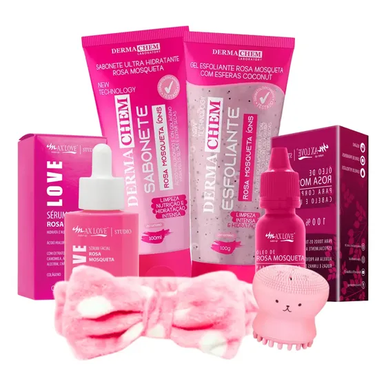 Kit Skin Care Limpeza De Pele Kit Dermachem Rosa Mosqueta