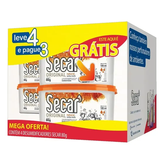 Pack Evita Mofo Natural Secar Pote 80g Cada Leve 4 Pague 3 Unidades