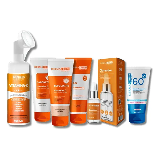 Skincare Vitaminac Clareador+sérum+mousse+protetor Dermachem
