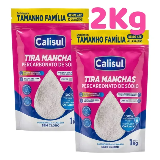 2kg Percarbonato De Sódio Tira Manchas Calisul Alvejante