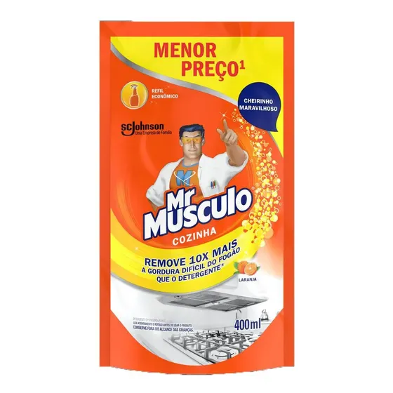 Desengordurante Mr. Músculo Cozinha Laranja Refil Sachê 400ml