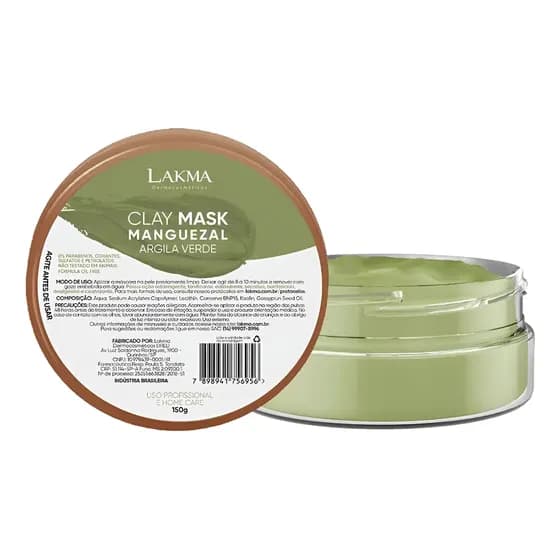 Máscara Facial Argila Verde 150g Clay Mask Lakma
