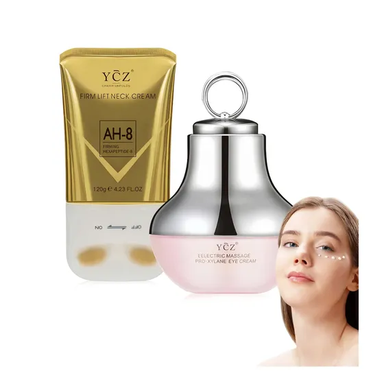 Kit Skincare Ycz Ah-8 Creme Pescoço + Creme Olhos Vibratório