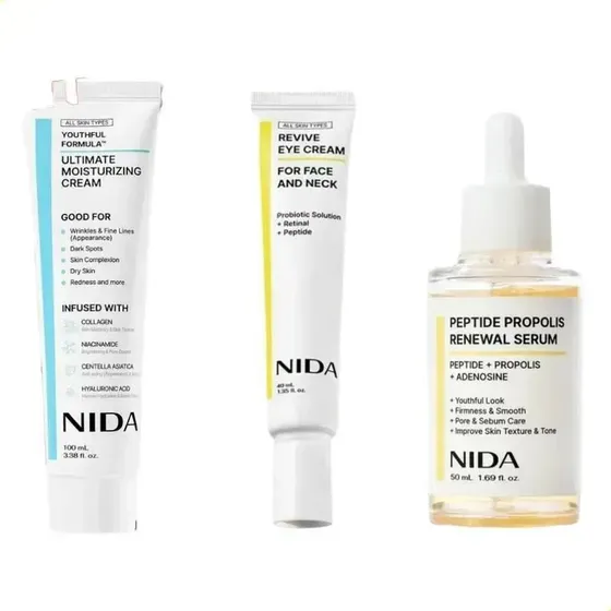 Kit De 3 Cremes Faciais Antienvelhecimento Coreanos Com Pepp