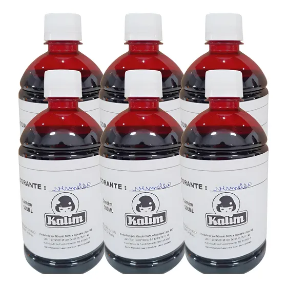 Corante 500 Ml Atacado 6 Unidades Produto De Limpeza Vermel Vermelho Limpol