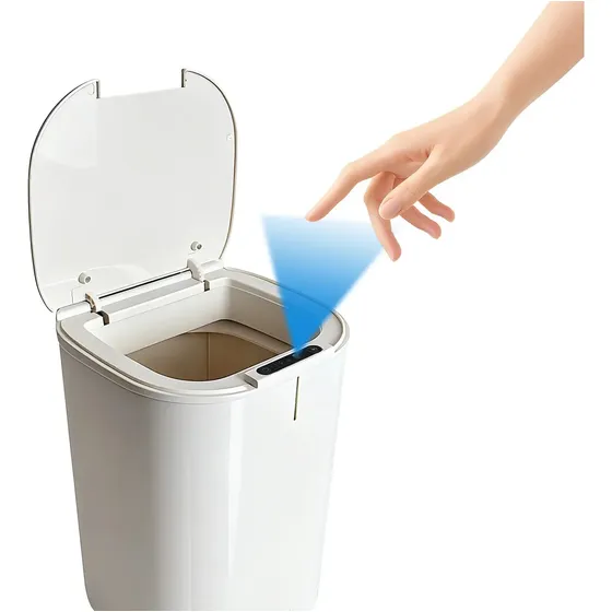 Caixote do Lixo Inteligente Com Sensor Automático, 16 Litros, Adequado Para Casas De Banho, Cozinhas e Escritórios