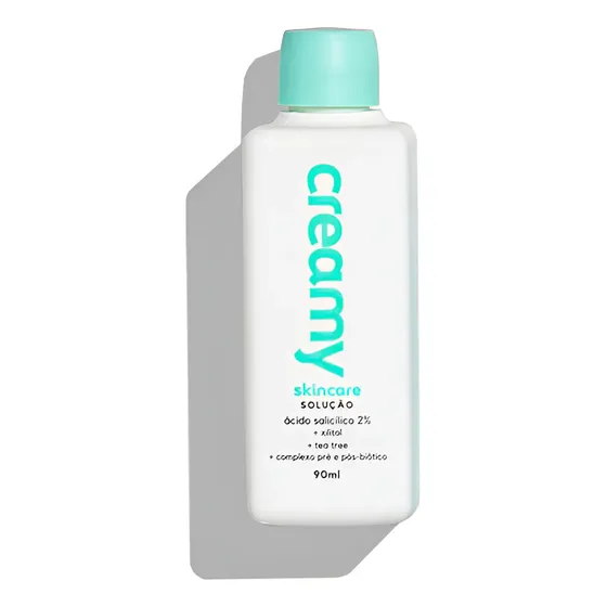 Creamy Skincare Ácido Salicílico 90ml | Ameniza Linhas Finas Rápida Absorção Diminui o Brilho Excessivo Diminui os Cravos Peles Mistas Oleosas Noturno e Diurno