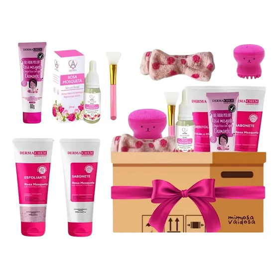 Kit Skincare Completo Limpeza Pele Rosa Mosqueta Presente