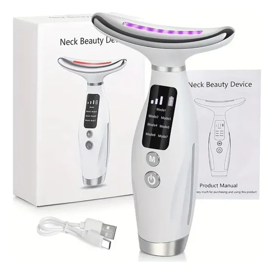 Massageador Facial Com Led Rejuvenescedor Skincare 7 Premium Todo Tipo De Pele Dia/noite