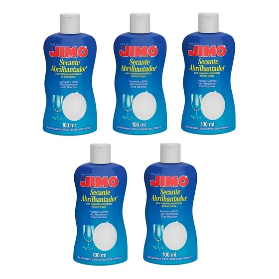 Kit 5 Jimo Secante Abrilhantador Louça 100ml Original