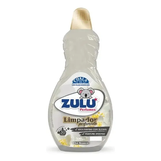 Limpador Multiuso Perfumado Zulu Coala 500ml Fragrância Chá Branco