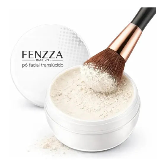 Pó Translúcido Facial Solto Fenzza Selar Maquiagem Branco