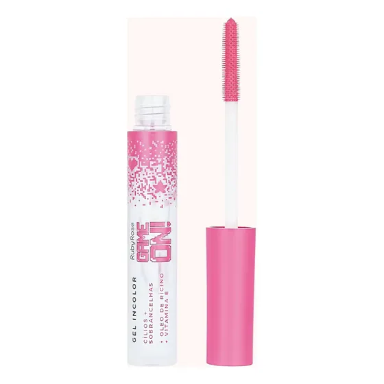Gel Incolor para Cílios e Sobrancelhas Game On Ruby Rose® 2 em 1 | Fixação Natural