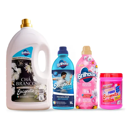 Kit Completo De Limpeza De Roupas Brilholac 4 Un
