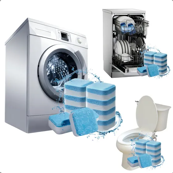 Kit 12 Tabletes Pastilhas Limpar Máquina Lavar Roupa Limpeza