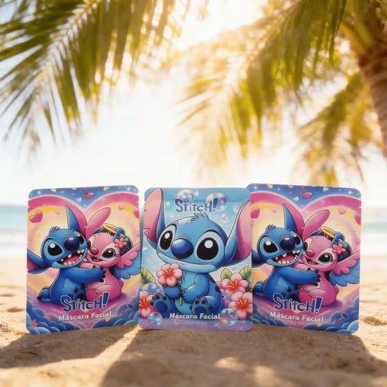 Kit 6 Máscara Facial Stitch Skincare Presente Infantilmenina