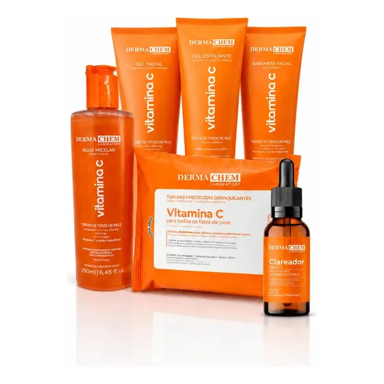 Kit Vitamina C Dermachem Clareador Skincare 6 Itens