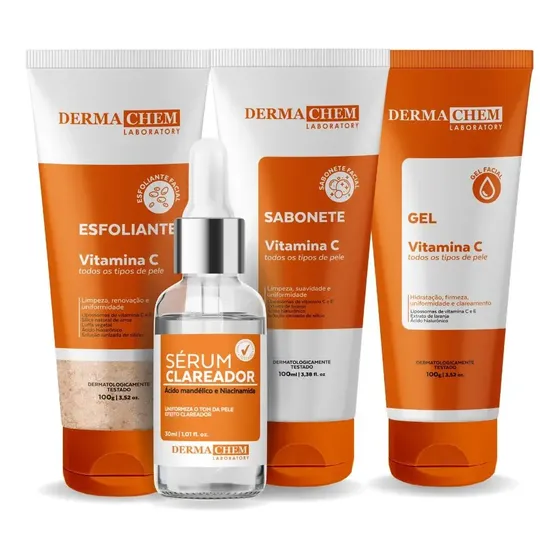 Kit Limpeza De Pele Anti Idade Clareador Melasma Dermachem