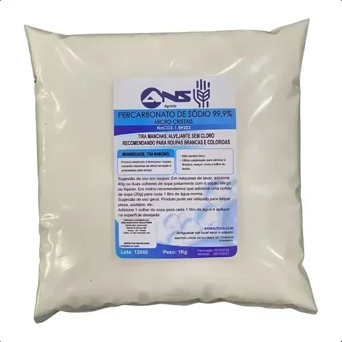 Percarbonato De Sódio 1kg Removedor De Manchas Multiuso