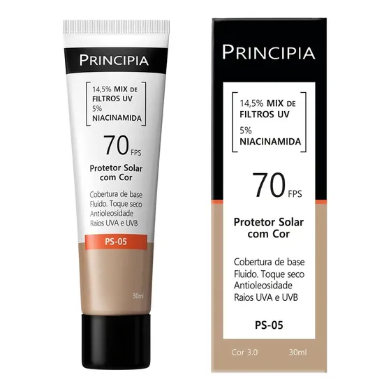 PRINCIPIA, Protetor Solar Facial FPS70 PS-05 Cor 3.0 c/ 30ml