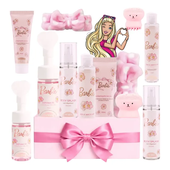 Kit Skincare Cuidados Faciais Barbie + Body Splash Original