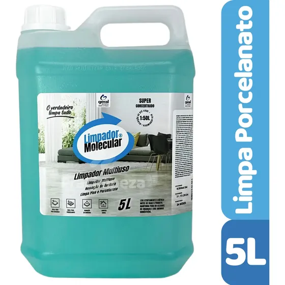 Limpador Molecular Porcelanato Granito Mármore 5l Super Concentrado