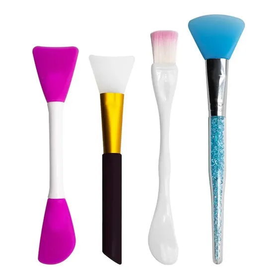 Kit 4 Espátulas Silicone Aplicação Máscara Argila Skincare