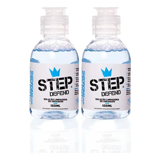 Kit Com 2 Limpadores De Tenis Liquido 100ml Step Defend