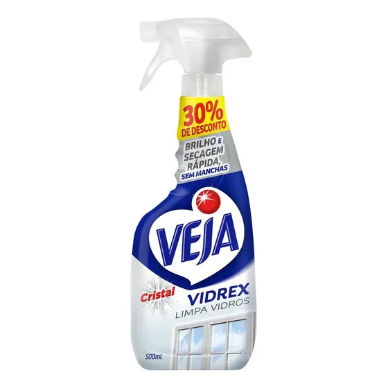 Limpa Vidros Spray Veja Vidrex Cristal 500ml 30% off