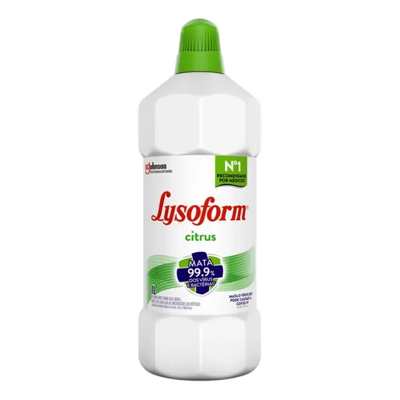 Desinfetante Lysoform Líquido Citrus Limpeza Pesada e Eficiente 1L