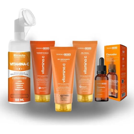 Skincare Anti-idade Dermachem+sérum Clareador+mousse Micelar