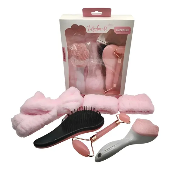 Kit Skincare 5 Peças Rosa - Completo Para Autocuidado