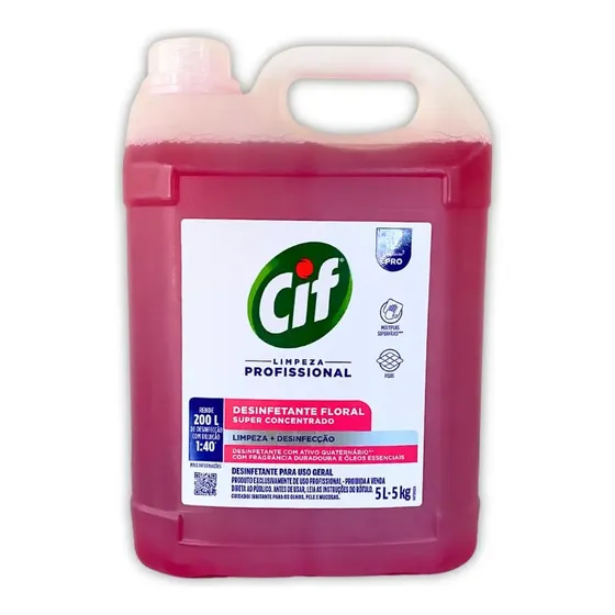 Limpador Desinfetante Cif Floral Líquido para Cozinhas de Bares e Restaurantes