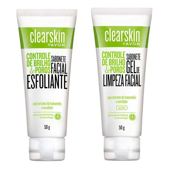 Clearskin Avon Sabonete Facial + Sabonete Esfoliante Facial