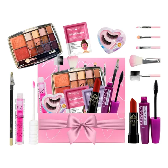 Kit Maquiagem Presente Caixa Completo Feminino Adolescente