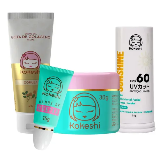Kit Bastão Facial Fps60 Renovadores Gota De Colágeno Kokeshi