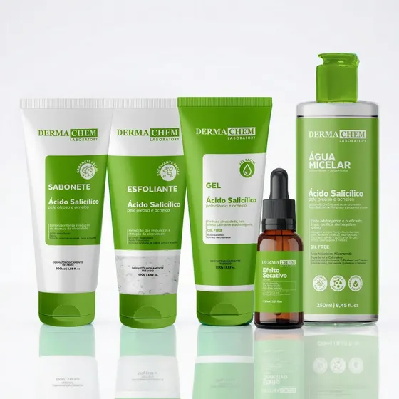 Kit Tratamento Acne Ácido Salicílico Controle Oleosidade