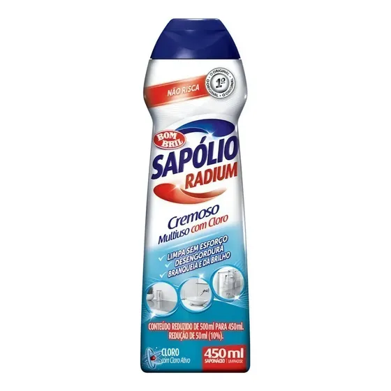 Sapólio Radium Saponáceo Cremoso 450ml Multiuso Desinfetante