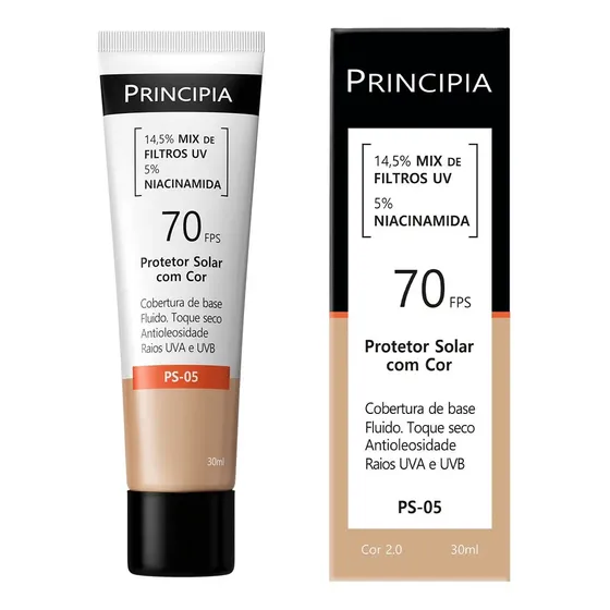 PRINCIPIA, Protetor Solar Facial FPS70 PS-05 Cor 2.0 c/ 30ml