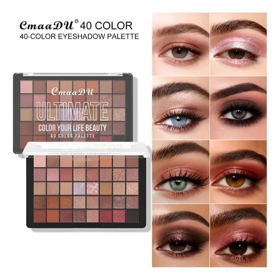 Paleta De Sombras Cmaadu 40 Cores Foscas E Cintilantes