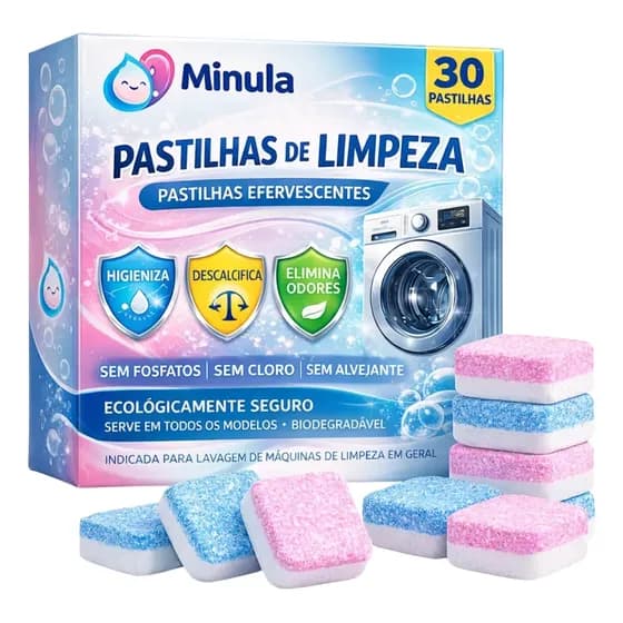 Pastilha Tablete Limpeza Máquina Lavar 30 Unidades Louça