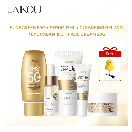 Conjunto Skincare Laikou 5pcs Hidratação E Proteção Solar