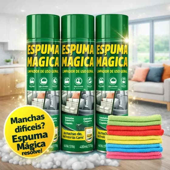Kit 3 Espuma Mágica Limpador Multiuso P Sofá E Carro + Pano