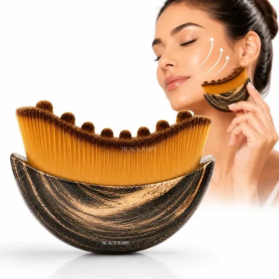 Escova Facial Drenagem Linfática Massageador Facial Anti Inchaço Efeito Lifting Contorno Skincare Rosto Definido Relaxamento Pele Gua Sha - Marca Black Raipe