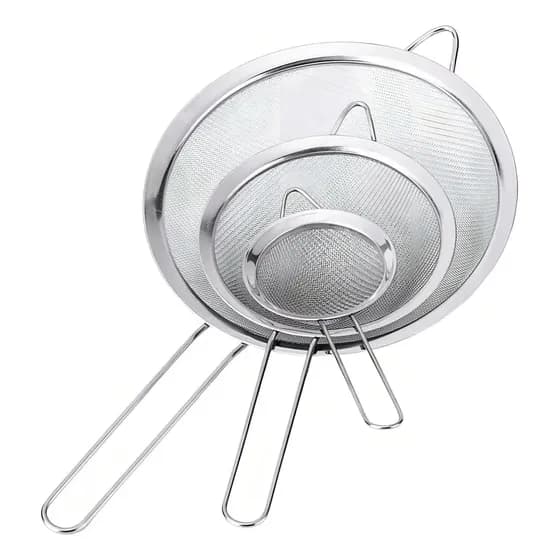Jogo 3 Peneiras P M G Em Casa Tem Aço Inox Luxo Utensílios De Cozinha