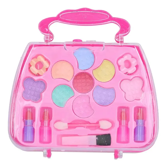 Kit Maquiagem Infantil Menina Estojo Completo Lavavel Brinquedo Beleza Criança Presente Kizumba